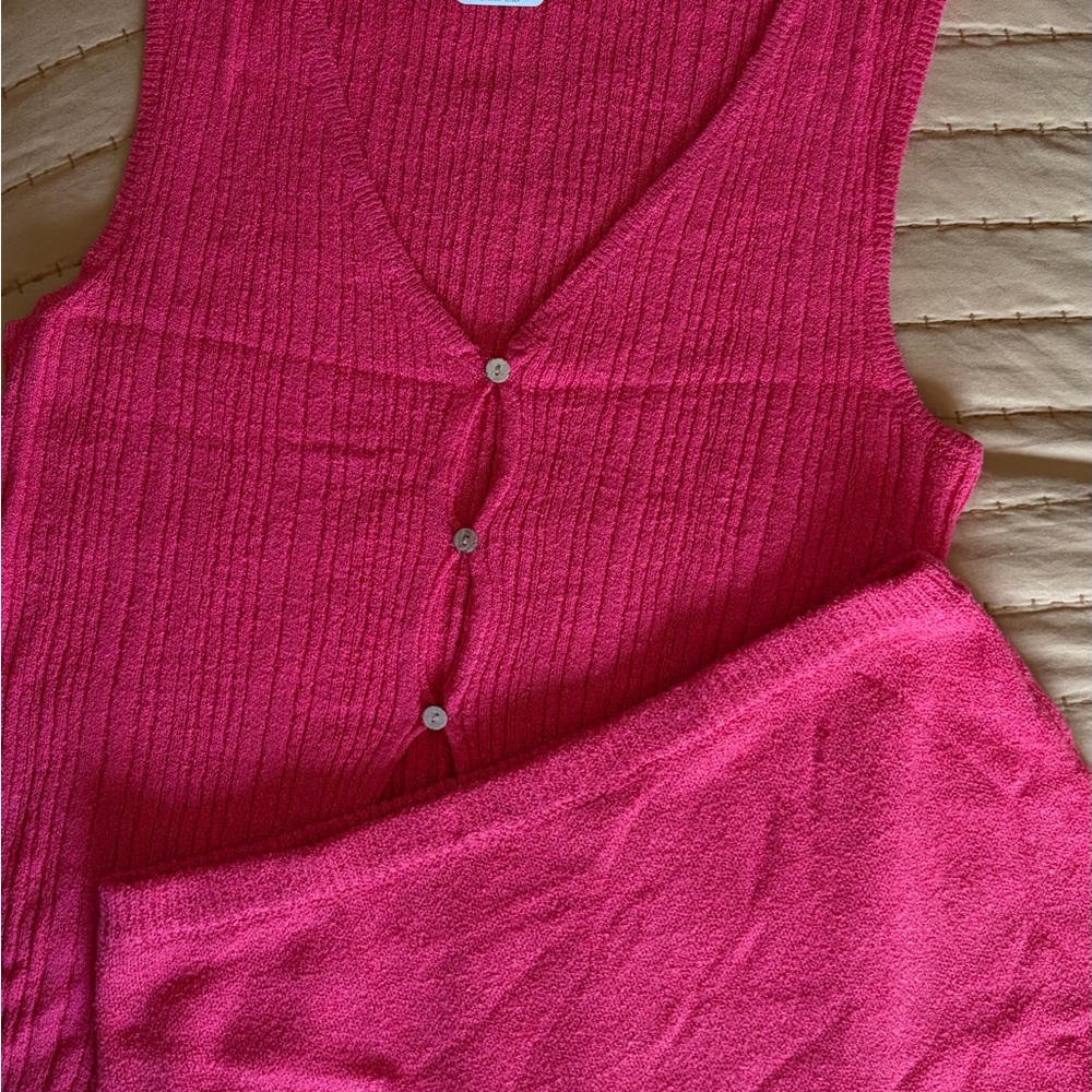 Free People Beach - Rhea Sweater Set in Tart Berry (NWT)